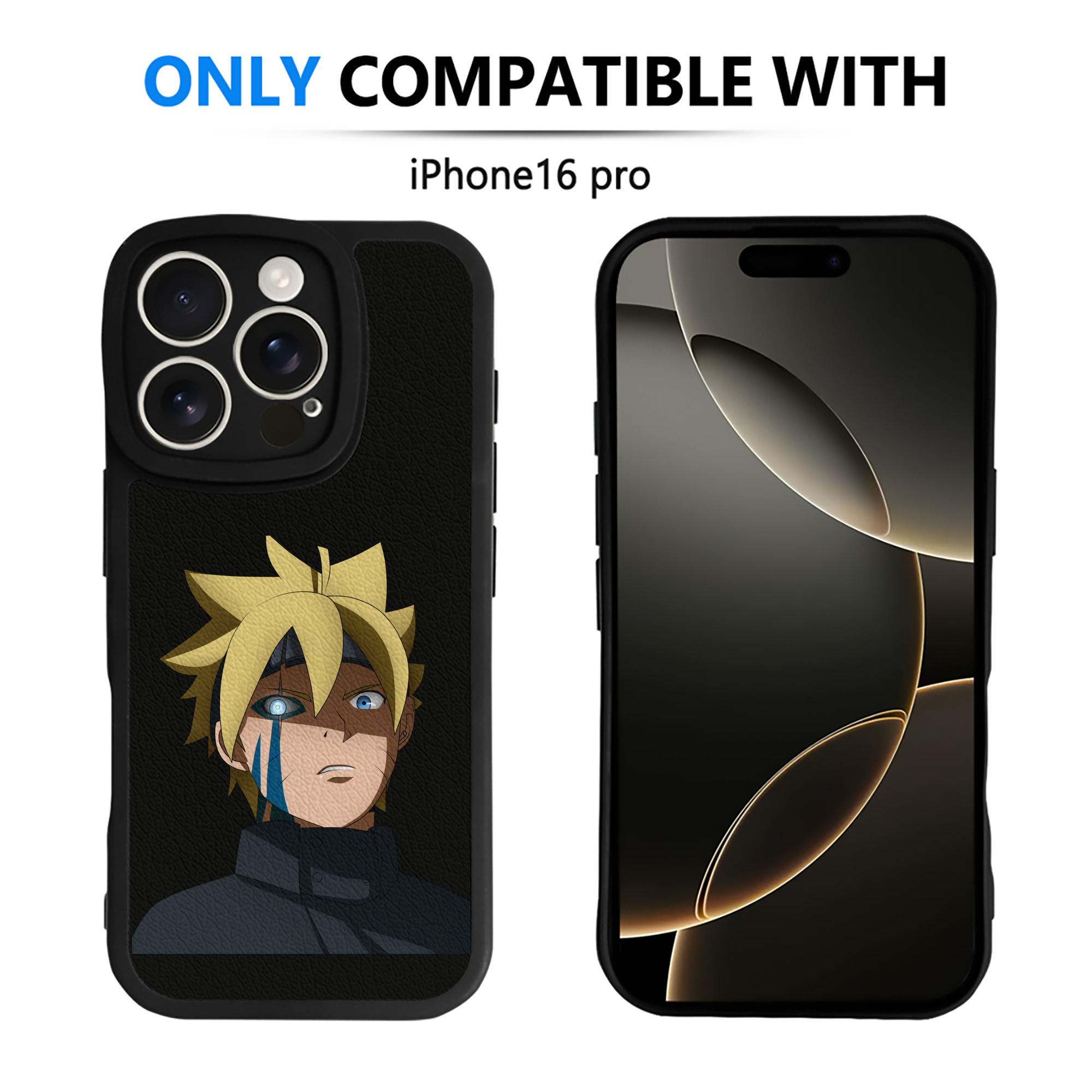 （画像用） NARUTO -ナルト- うずまき ボルト Uzumaki Boruto 【iPhone 16シリーズ対応】シリコンスマホケース（レザー調） 材質：シリコン